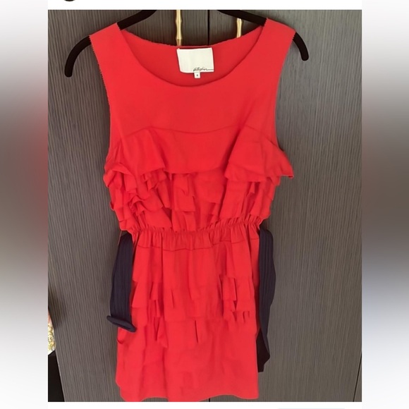 🌹 Phillip Lim Red Ruffles Dress 🌹 Size 6 - Picture 4 of 14